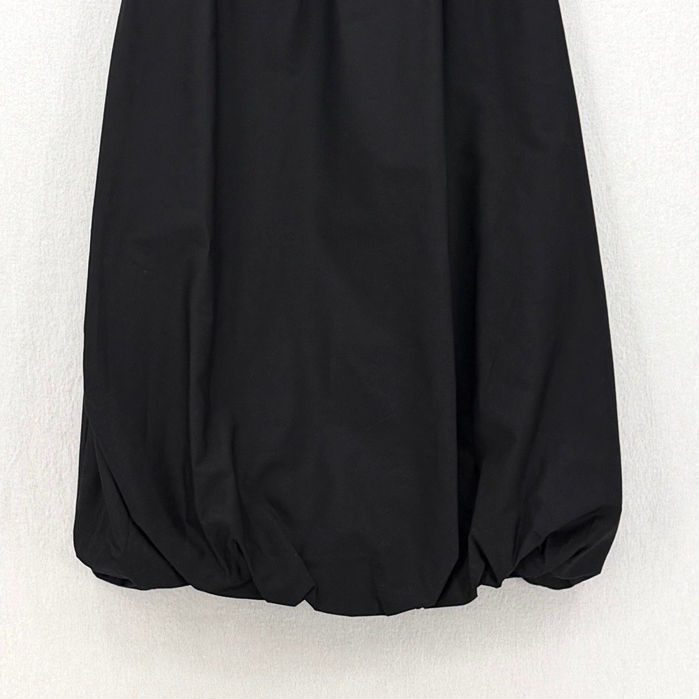 ENZA COSTA Poplin Bubble Skirt Women XS Black Cotton Midi Elastic Waist Casual - Picture 10 of 16